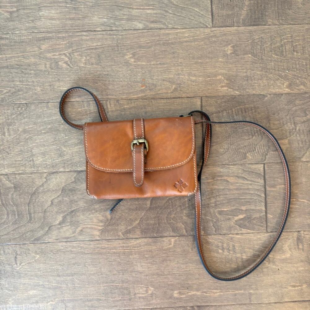 PATRICIA NASH Torri British Tan Leather Small Crossbody Purse Bag Traveler